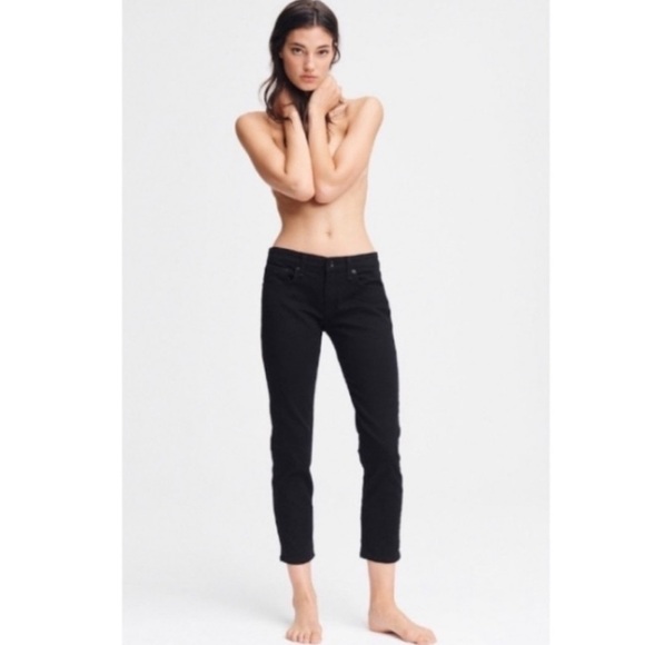 rag & bone Denim - Rag & Bone Dre Low Rise Slim Boyfriend Jeans in Black.